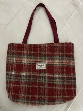 Nice To Meet You • wool tote bag • plaid